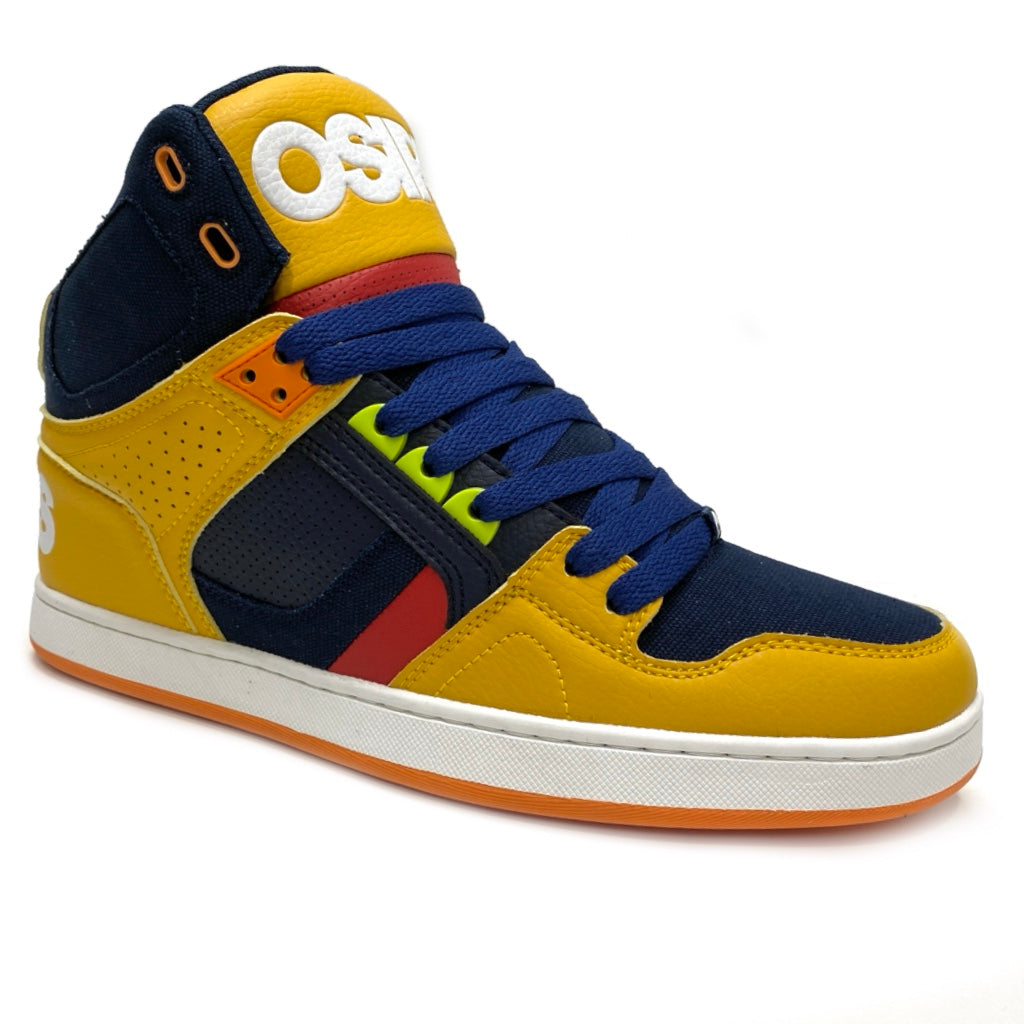 OSIRIS SHOES NYC 83 CLK TAN YELLOW NAVY RED TRAINERS