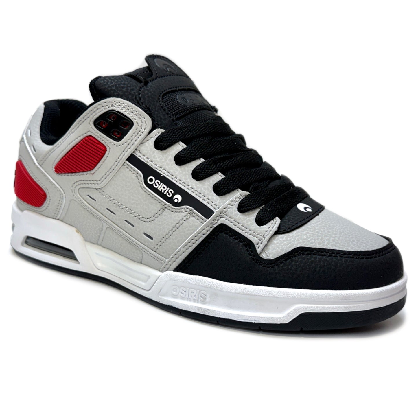 OSIRIS SHOES PERIL GREY BLACK RED TRAINERS