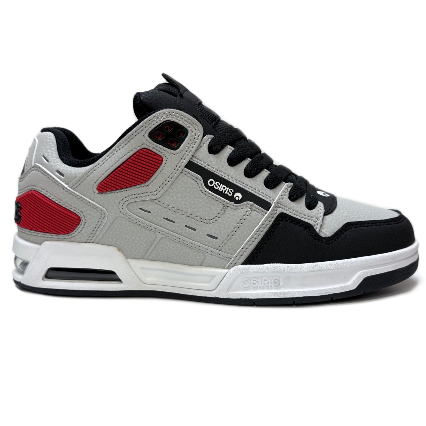 OSIRIS SHOES PERIL GREY BLACK RED TRAINERS
