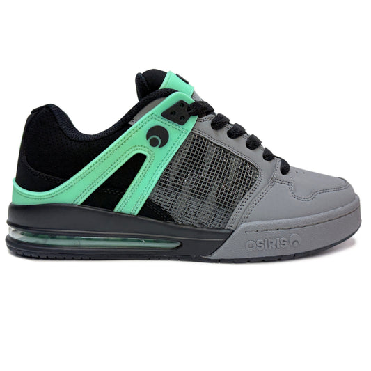 OSIRIS SHOES PIXEL BLACK CHARCOAL GREEN GLOW TRAINERS