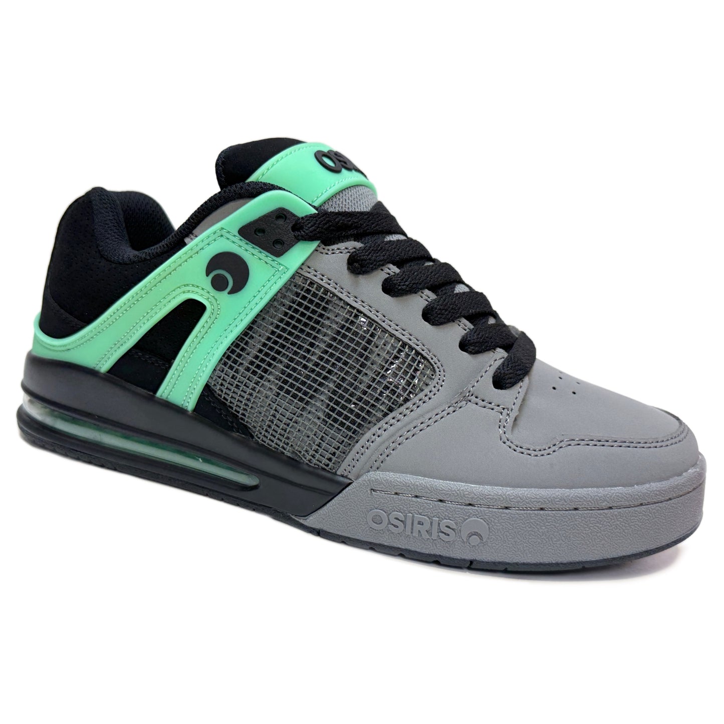 OSIRIS SHOES PIXEL BLACK CHARCOAL GREEN GLOW TRAINERS