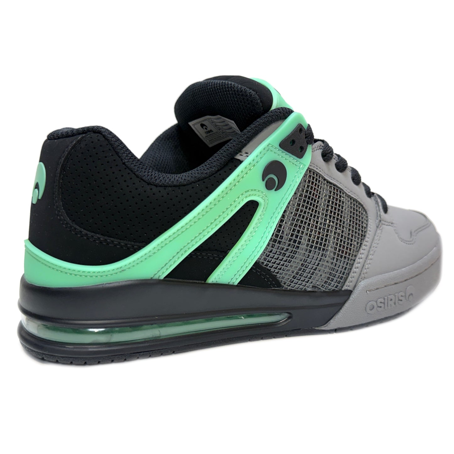 OSIRIS SHOES PIXEL BLACK CHARCOAL GREEN GLOW TRAINERS