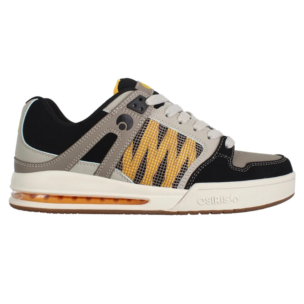 OSIRIS SHOES PIXEL BLACK YELLOW GREY TRAINERS