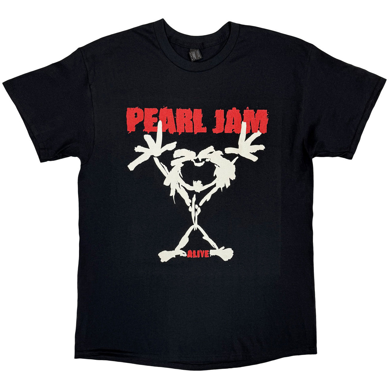 Pearl Jam Unisex T-Shirt: Stickman (Black) (Back Print) Alive