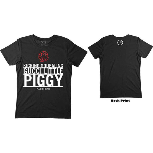 Radiohead Unisex T-Shirt: Gucci Piggy (Black)