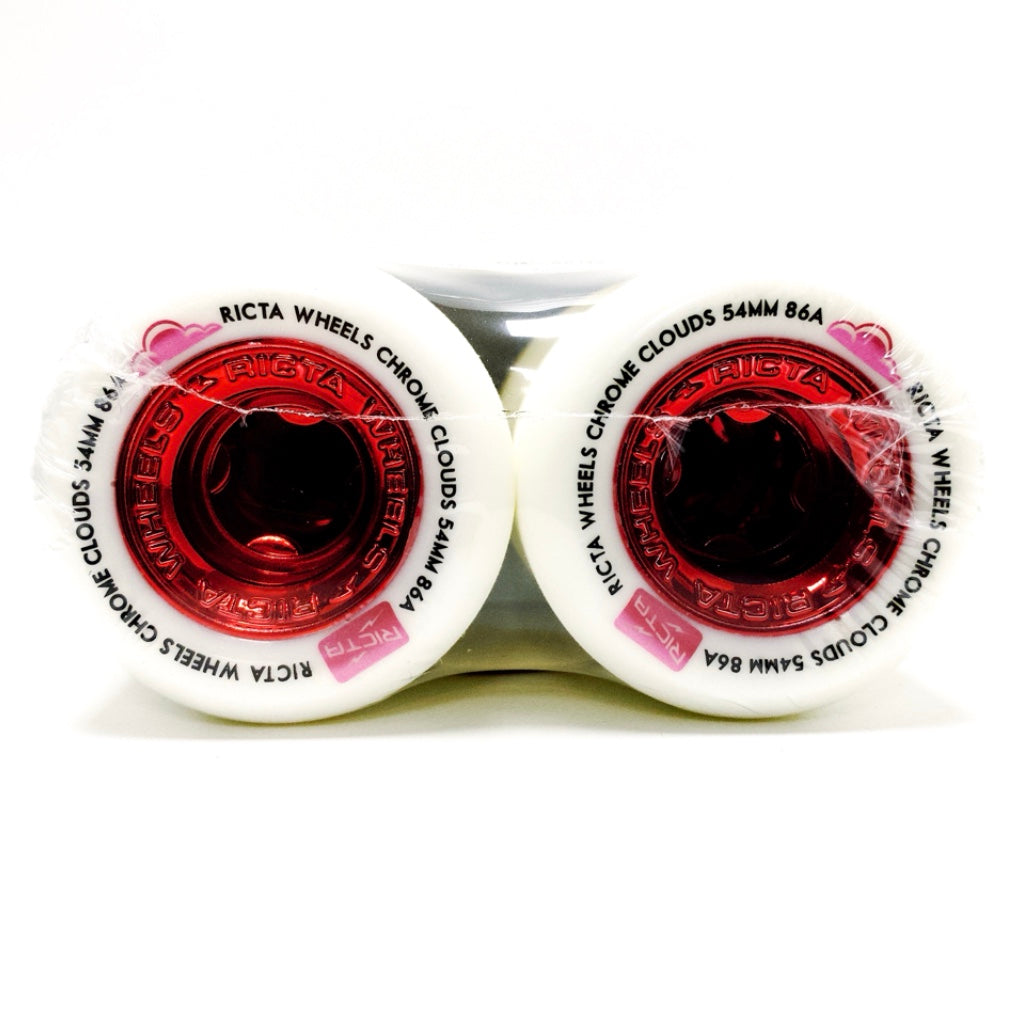 RICTA 54MM CHROME CLOUDS RED 86A SKATEBOARD WHEELS