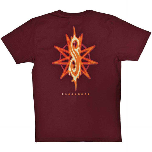 Slipknot Unisex T-Shirt: The End, So Far Group Photo Tribal S Nonogram (Maroon Red)