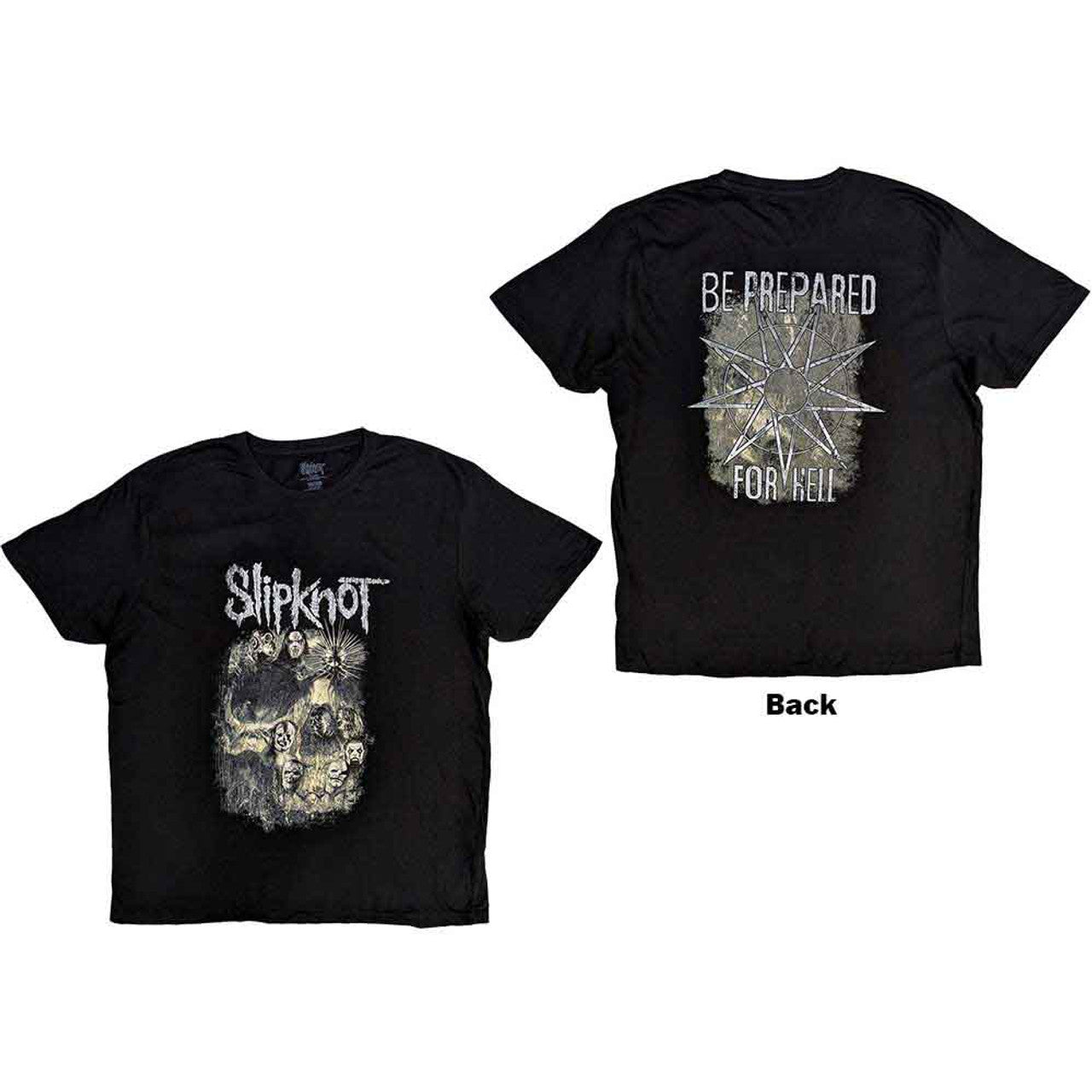 Slipknot Unisex T-Shirt: Skull Group (Black) (Back Print)