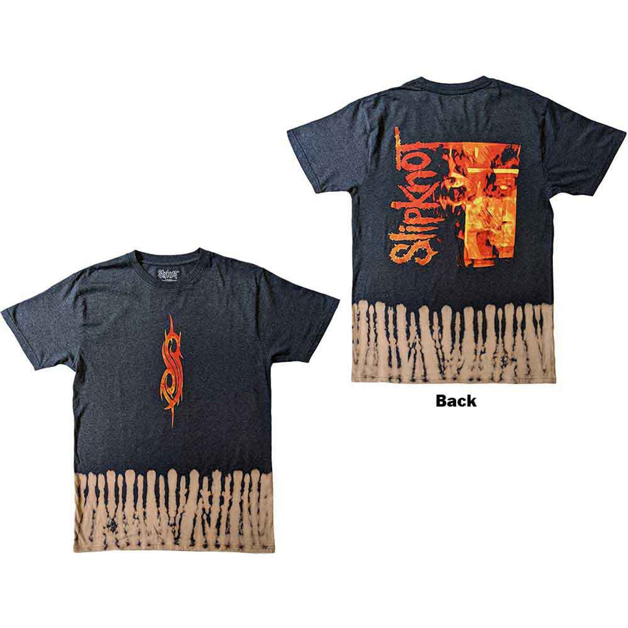 Slipknot Unisex T-Shirt: The End, So Far Tribal S Bleach (Black) (Back Print & Wash Collection)