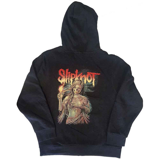 Slipknot Unisex Zipped Hoodie: Burn Me Away (Dark Grey) (Back Print)