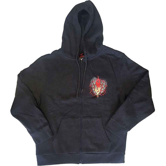 Slipknot Unisex Zipped Hoodie: Burn Me Away (Dark Grey) (Back Print)