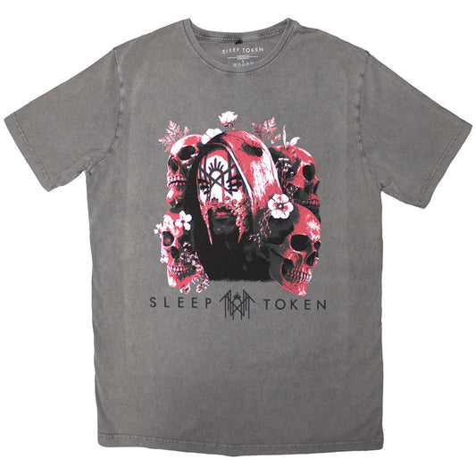 SLEEP TOKEN SKULL & FLOWERS STONEWASH UNISEX T-SHIRT