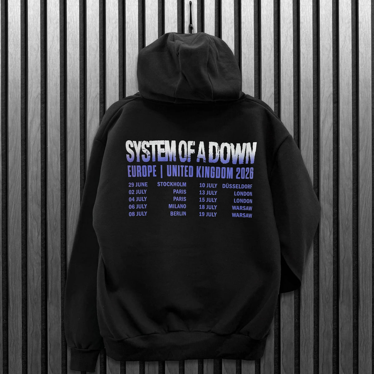 System Of A Down Unisex Pullover Hoodie: Admat Tour '26 (Black) (Back Print & Ex-Tour)