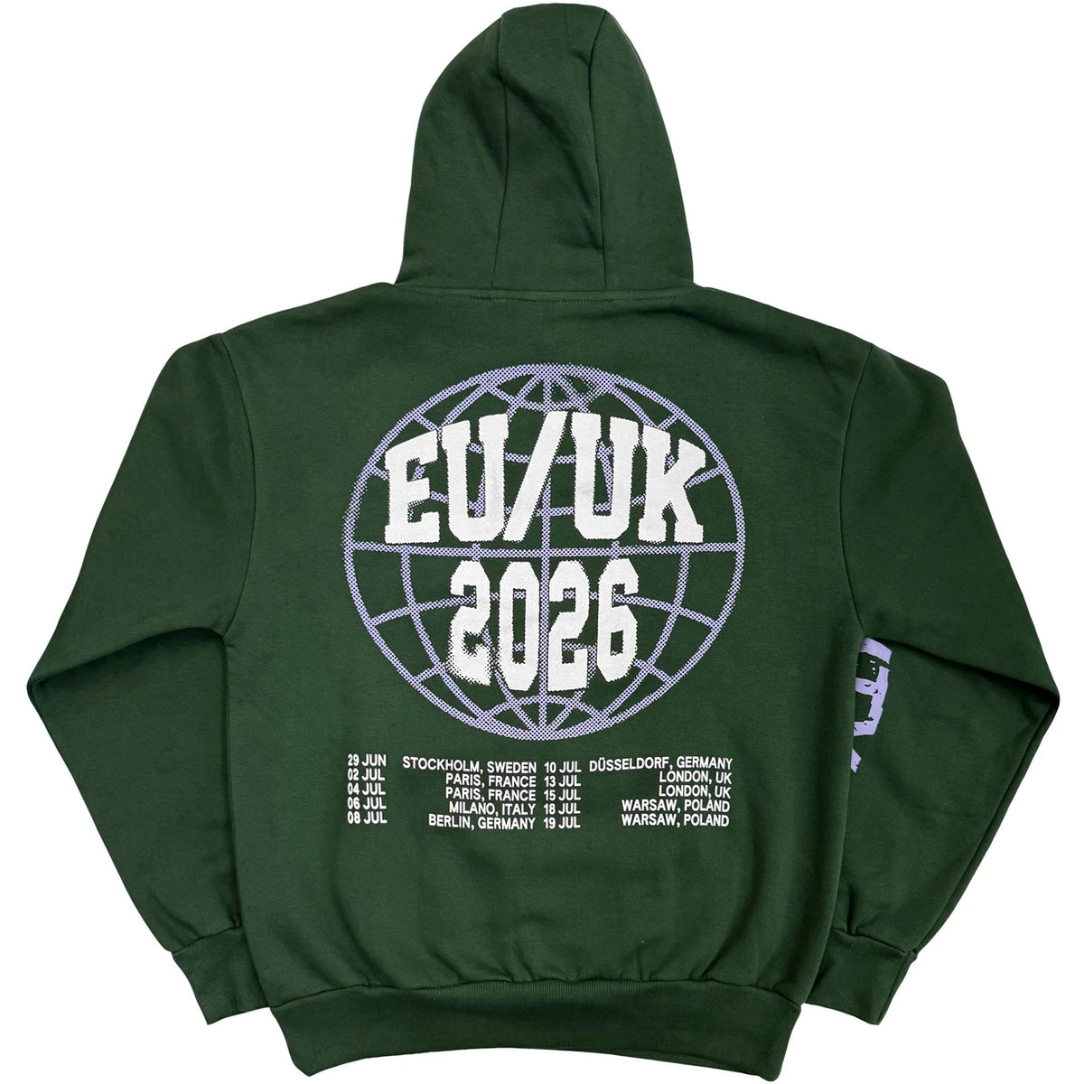 System Of A Down Unisex Pullover Hoodie: Hollywood Logo Tour '26 (Green) (Back Print & Ex-Tour)