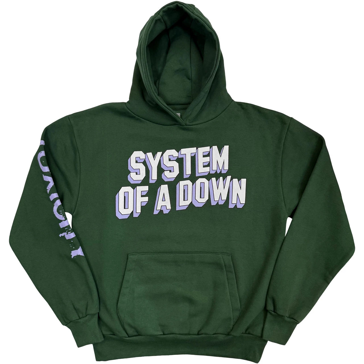System Of A Down Unisex Pullover Hoodie: Hollywood Logo Tour '26 (Green) (Back Print & Ex-Tour)