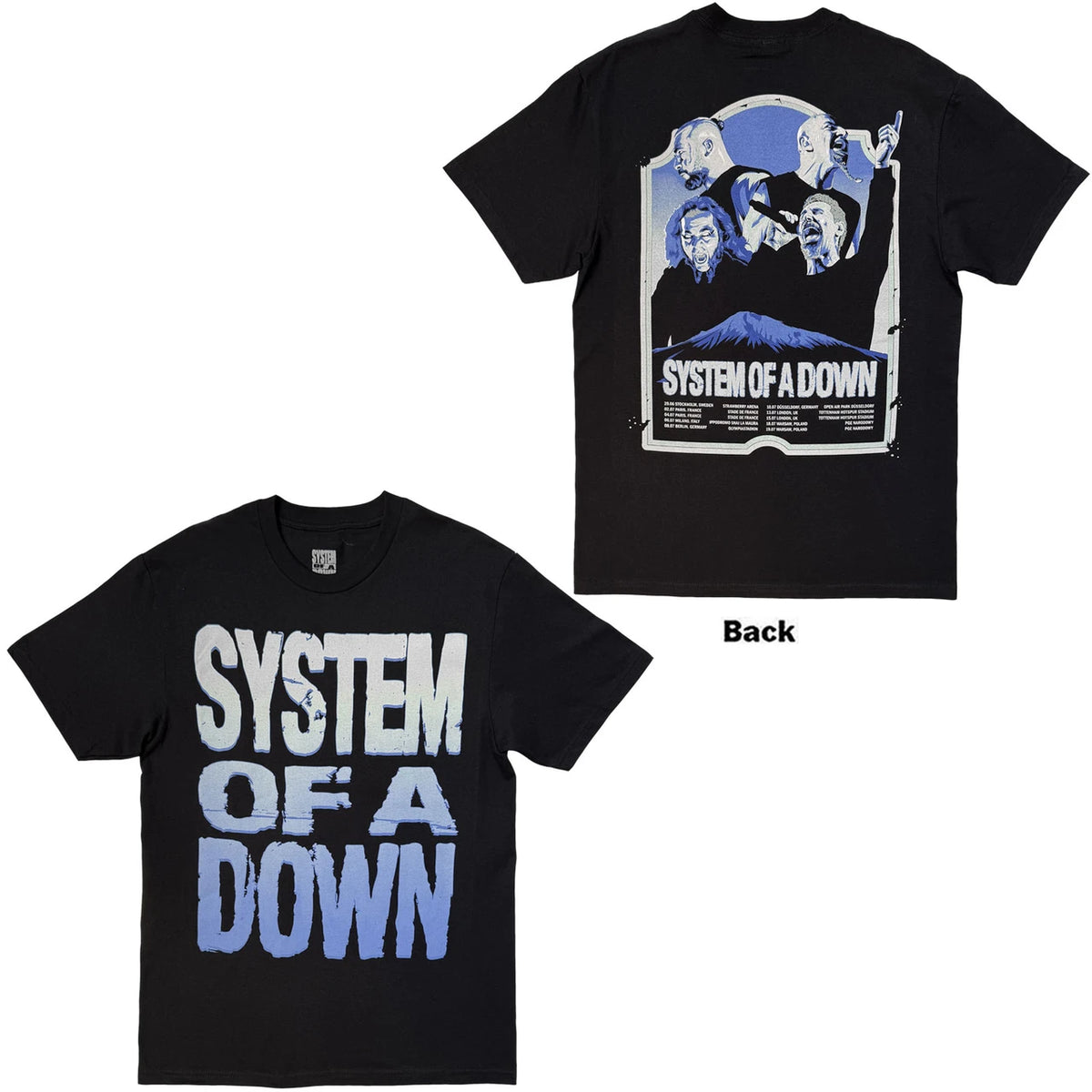 System Of A Down Unisex T-Shirt: Mount Ararat Tour '26 (Black) (Back Print & Ex-Tour)