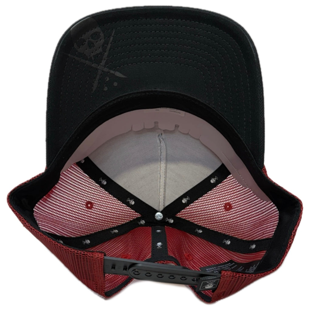 SULLEN CLOTHING LA ROSA BLACK & RED SNAPBACK TRUCKER CAP HAT