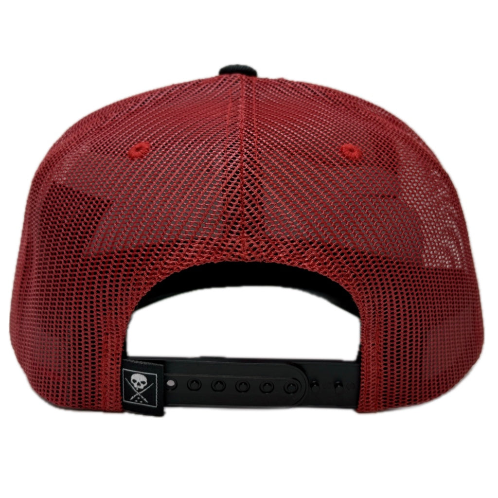 SULLEN CLOTHING LA ROSA BLACK & RED SNAPBACK TRUCKER CAP HAT