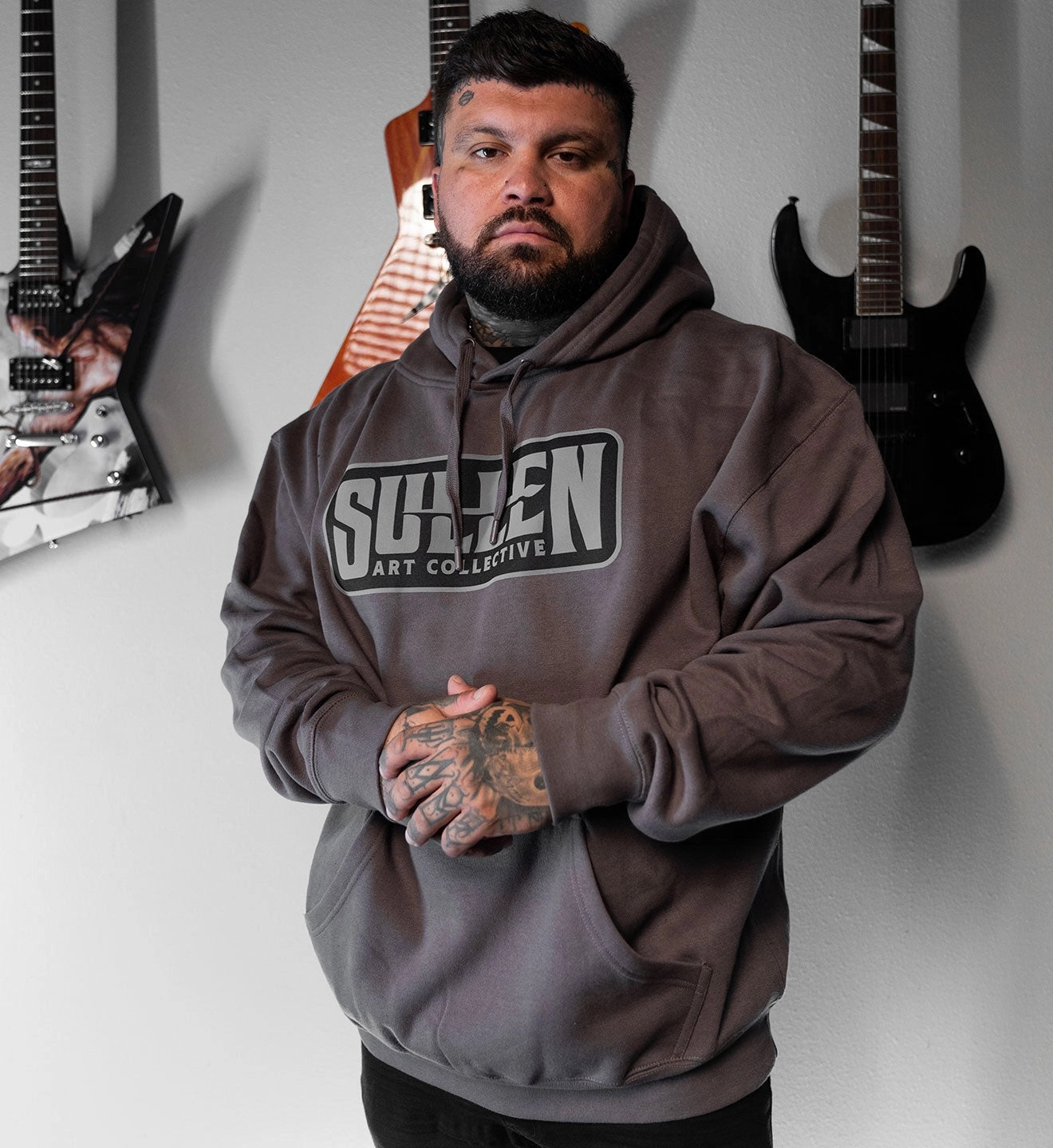 SULLEN CLOTHING BRUSH LINE GREY PULLOVER HOODIE