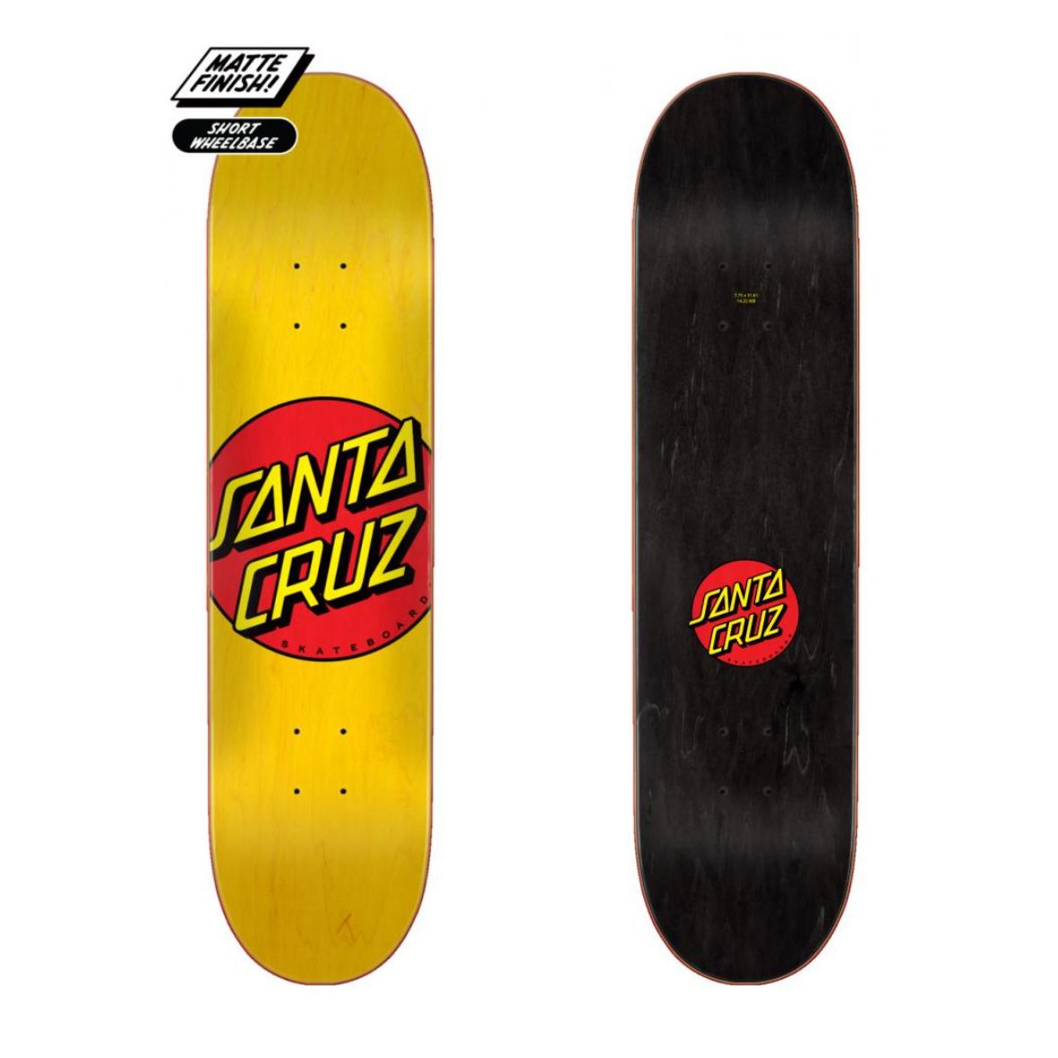 SANTA CRUZ LOGO DECK CLASSIC DOT YELLOW 7.75