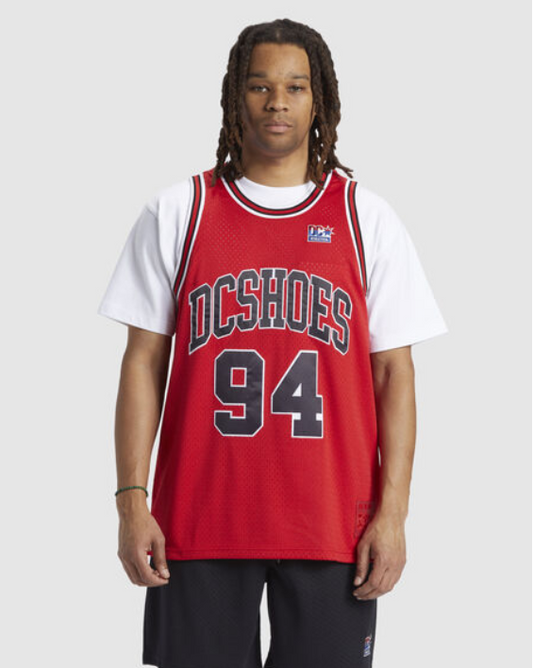 DC SHOES SHY TOWN JERSEY BASKETBALL VEST RACING RED
