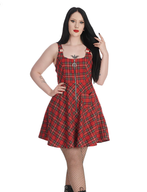 BANNED ADDISSON DRESS RED TARTAN CHECK