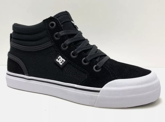 DC SHOES EVAN HI BLACK KIDS SKATE TRAINERS