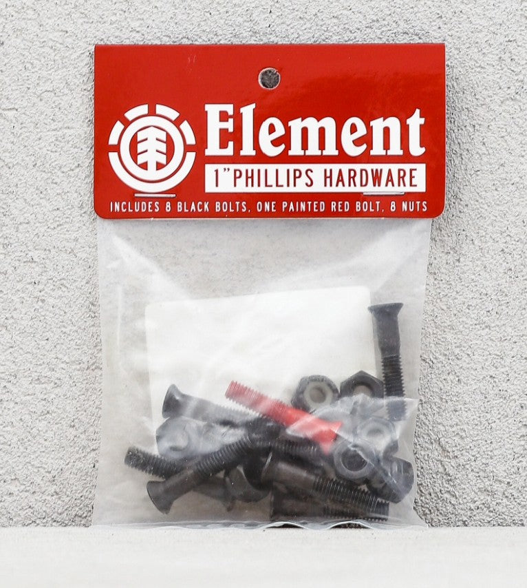 Element Bolts 1" Phillips Hardware Black Pk/8