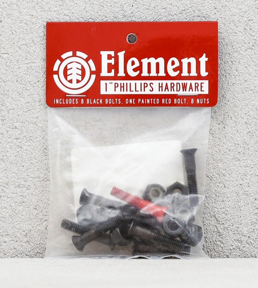 Element Bolts 1" Phillips Hardware Black Pk/8