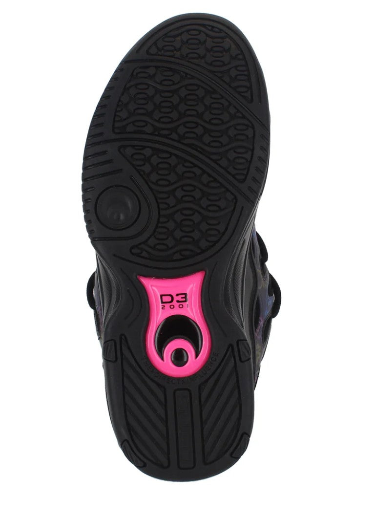 OSIRIS SHOES D3 2001 BLACK PINK HOLO TRAINERS