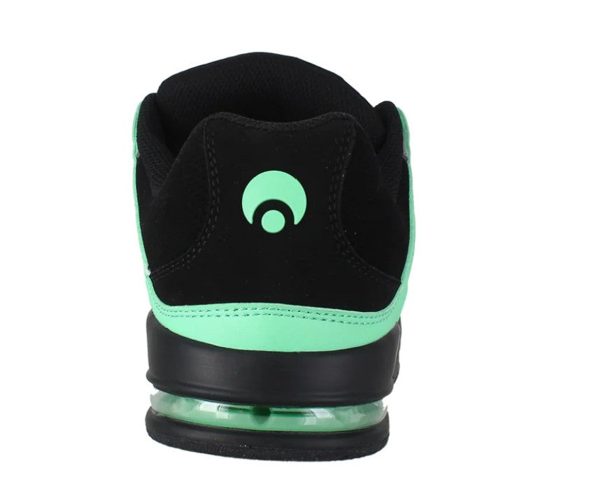 OSIRIS SHOES PIXEL BLACK CHARCOAL GREEN GLOW TRAINERS