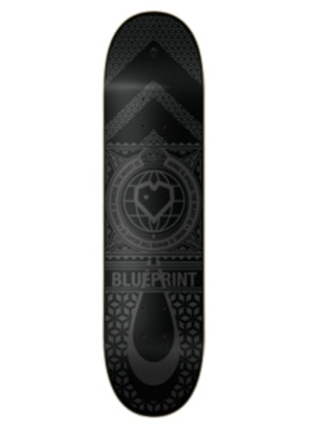 BLUEPRINT DECK HOME HEART BLACK BLACK 8.25