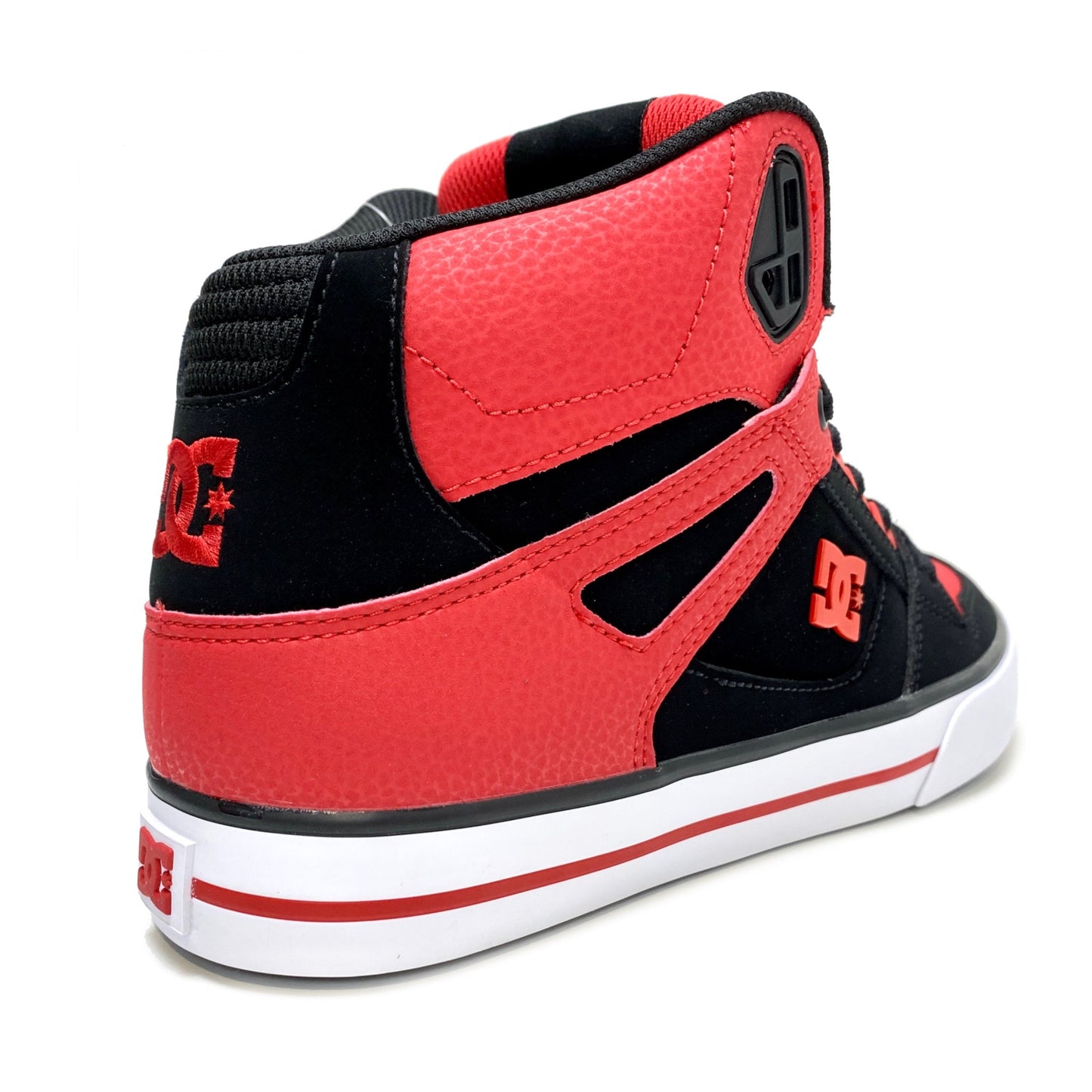 DC SHOES PURE HIGH TOP WC FIERY RED  BLACK TRAINERS