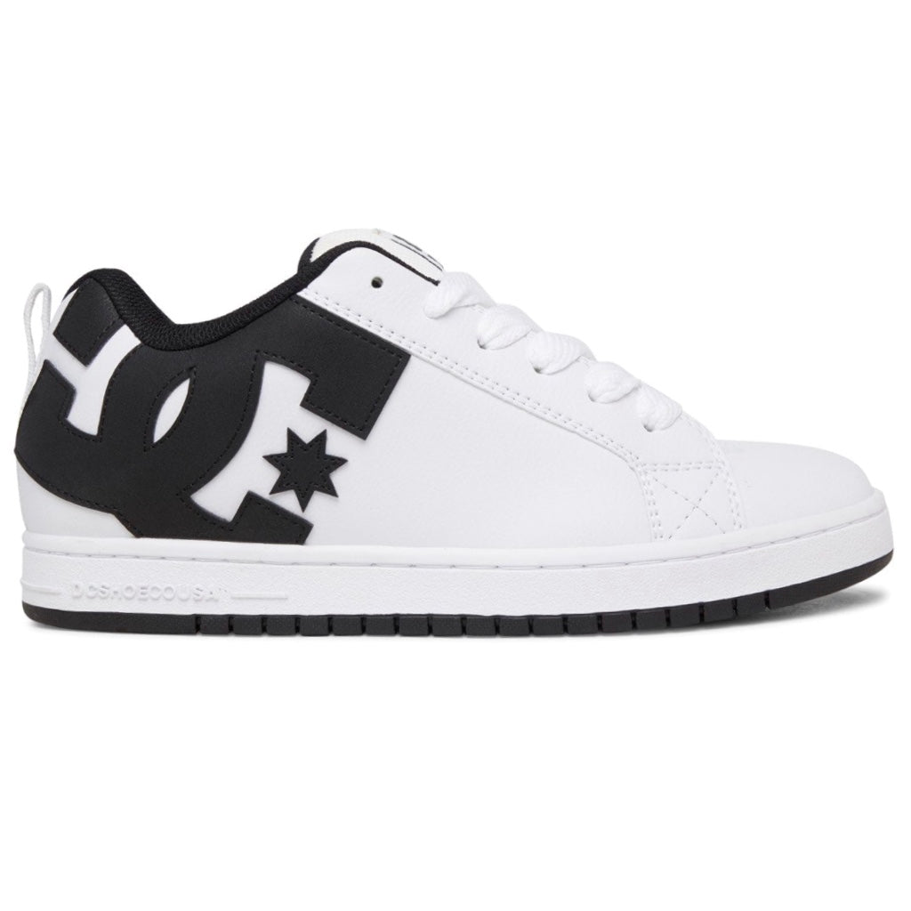 DC SHOES COURT GRAFFIK WHITE & BLACK TRAINERS