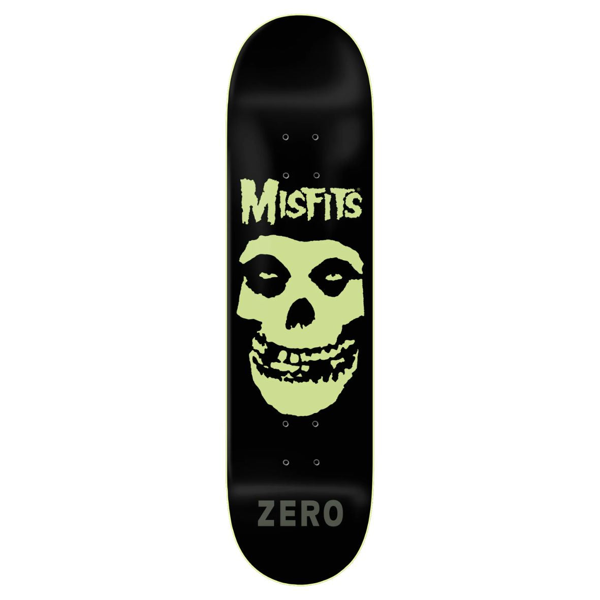 Zero Skateboard Deck Misfits Fiend Skull GITD 8.25"