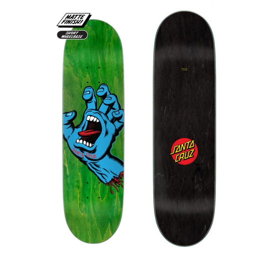 SANTA CRUZ LOGO DECK SCREAMING HAND GREEN 8.8