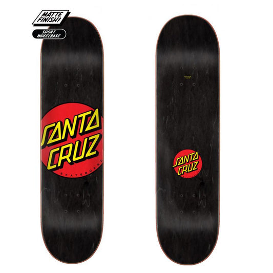 SANTA CRUZ LOGO DECK CLASSIC DOT BLACK 8.25