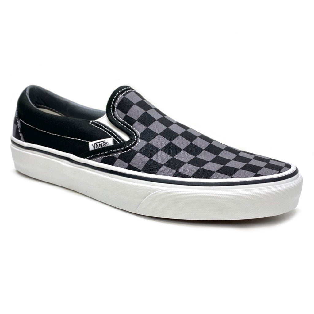 VANS CLASSIC SLIP ON CHECKERBOARD BLACK & PEWTER UNISEX TRAINERS