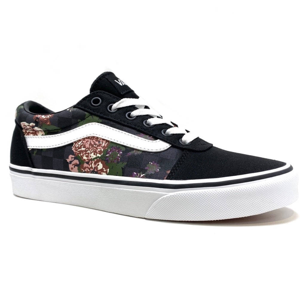 VANS WARD FLOWERS CHECKS BLACK WHITE TRAINERS (UK EUR 37