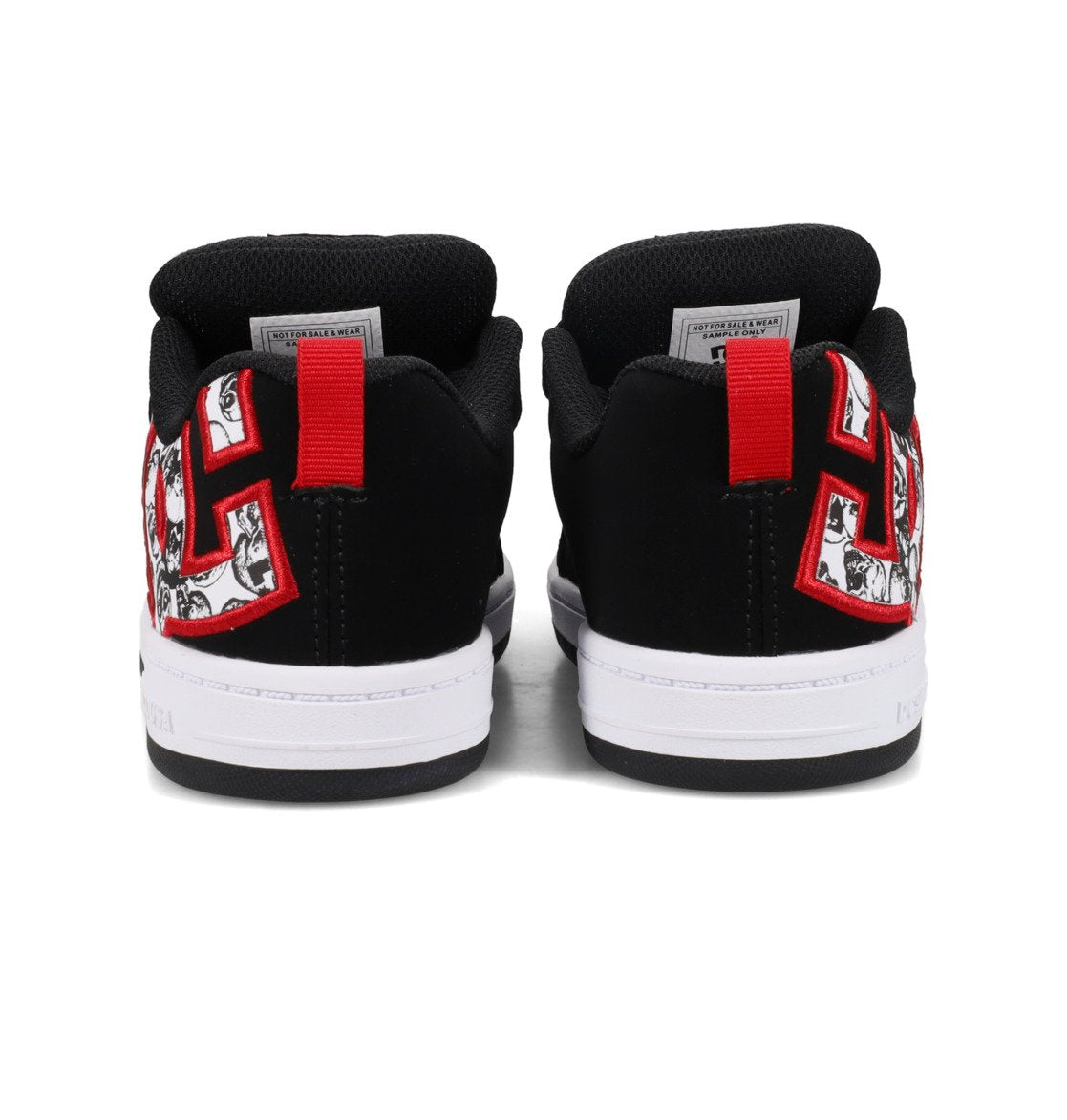 DC SHOES COURT GRAFFIK BLACK WHITE RED TRAINERS