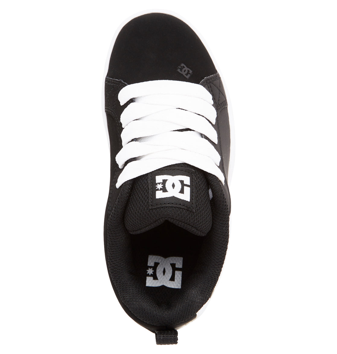 DC SHOES COURT GRAFFIK BLACK WHITE YOUTH TRAINERS