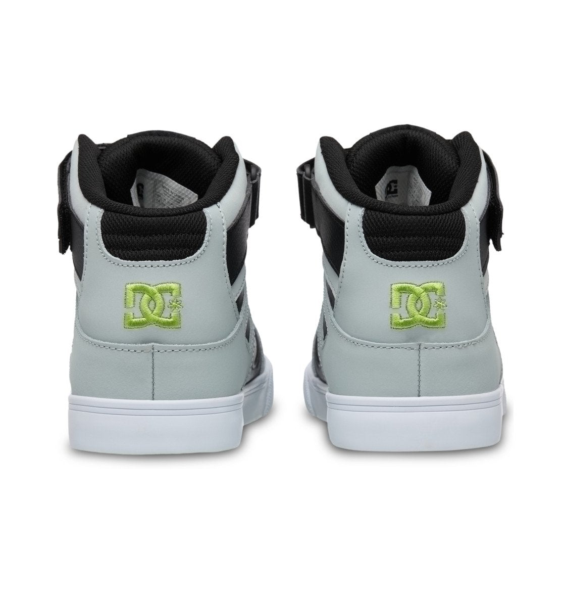 DC SHOES PURE HI-TOP EV GREY BLACK LIME GREEN YOUTH KIDS TRAINERS