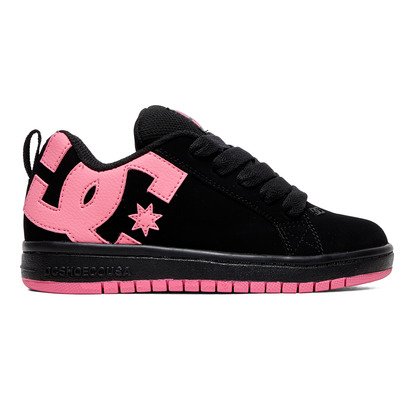 DC SHOES COURT GRAFFIK BLACK PINK YOUTHS TRAINERS