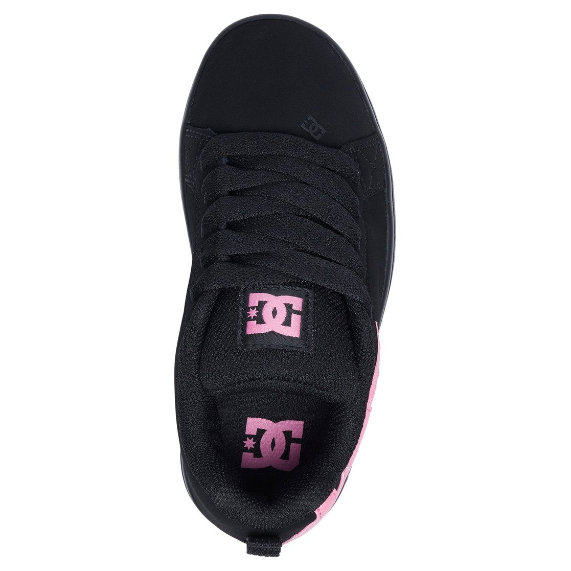 DC SHOES COURT GRAFFIK BLACK PINK YOUTHS TRAINERS