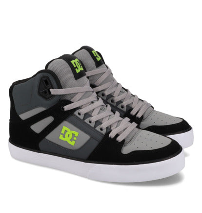 DC SHOES PURE HIGH TOP WC BLACK GREY LIME TRAINERS