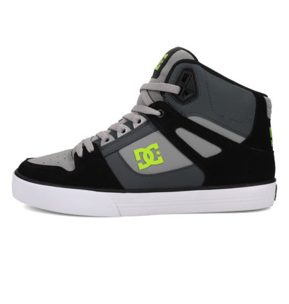 DC SHOES PURE HIGH TOP WC BLACK GREY LIME TRAINERS