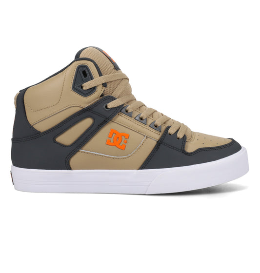 DC SHOES PURE HIGH TOP WC TAN GREY ORANGE TRAINERS