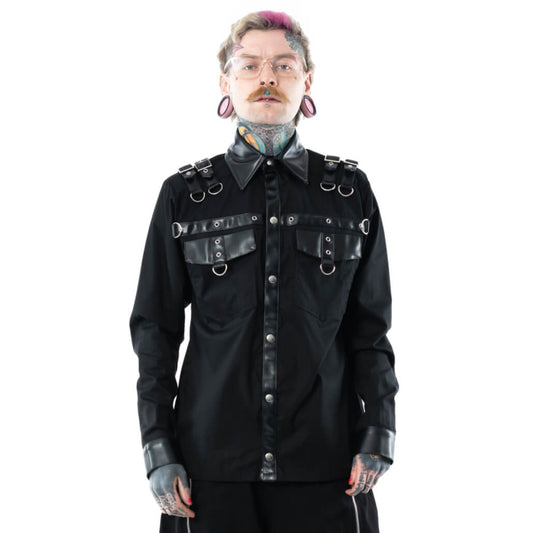 VIXXIN POIZEN INDUSTRIES AJANI  SHIRT BLACK MENS