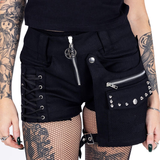 POIZEN HEARTLESS ALYANA SHORTS LADIES BLACK