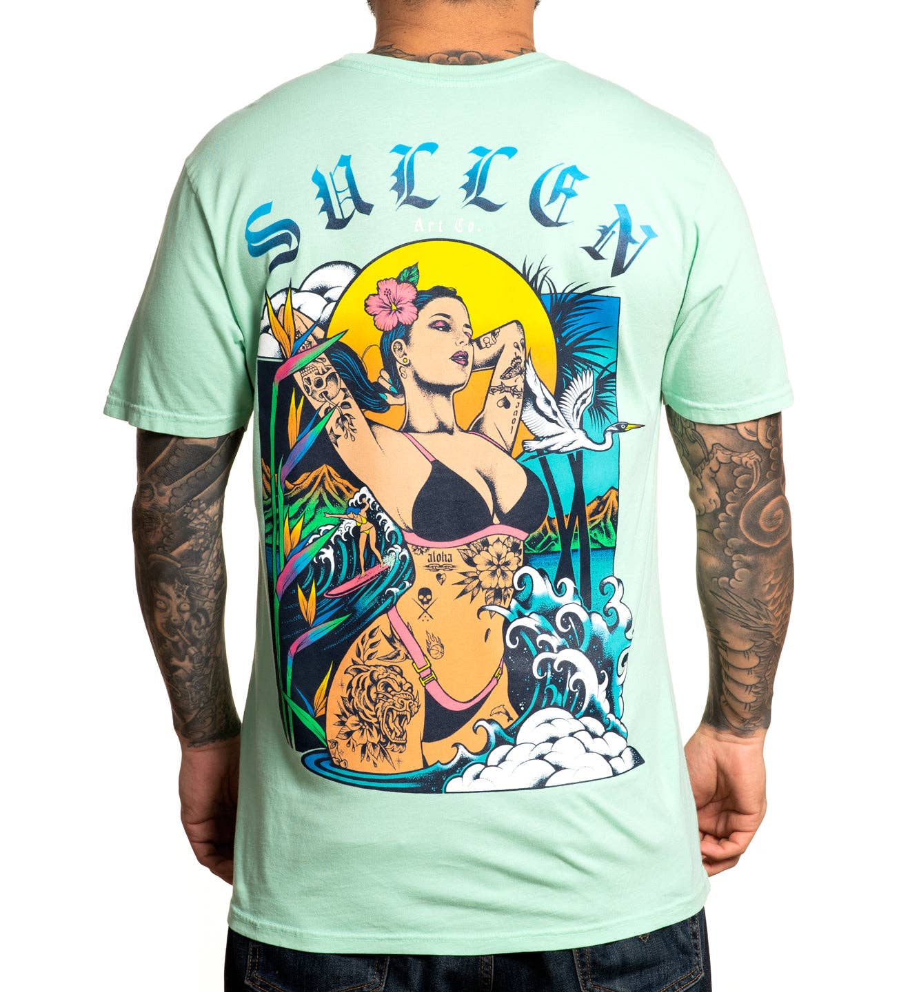 SULLEN CLOTHING ISLAND ESCAPE NEPTUNE GREEN PREMIUM T-SHIRT (XL)